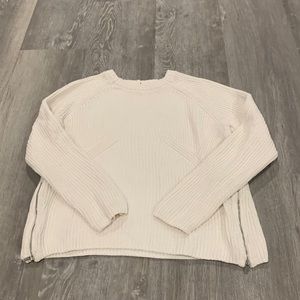 H&M White Sweater with Zippers